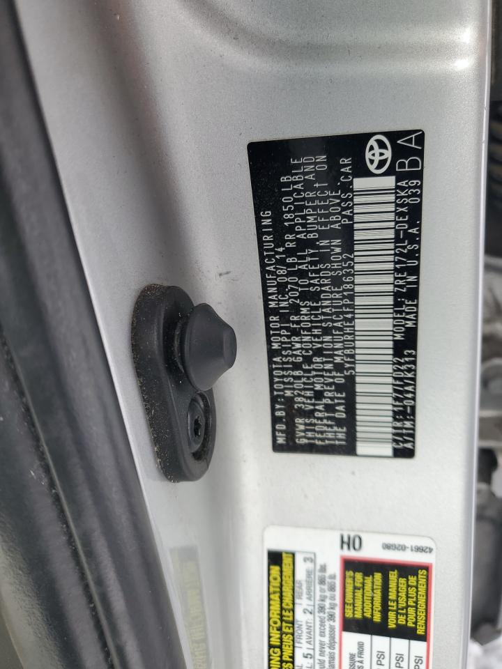 2015 Toyota Corolla VIN 5YFBURHE4FP186352 Copart auction photo, front end damage thumbnail 14