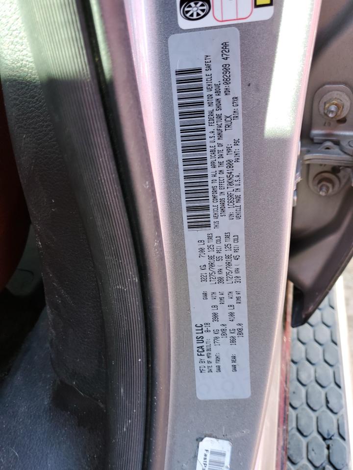 2019 RAM 1500 VIN 1C6SRFLT0KN541800 Copart auction photo, front end damage thumbnail 12