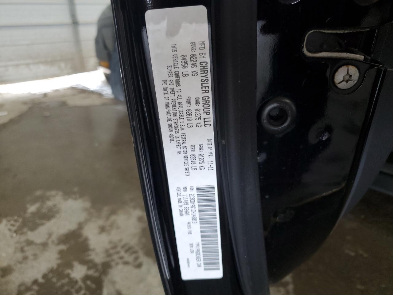 2012 Dodge Challenger VIN 2C3CDYAG1CH146813 Copart auction photo, front end / rear end damage thumbnail 12