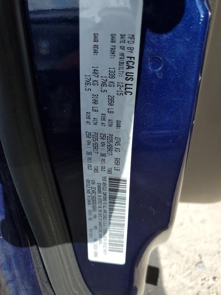 2016 Chrysler Town & Country VIN 2C4RC1BG9GR246401 Copart auction photo, biohazard/chemical / minor dent/scratches damage thumbnail 13