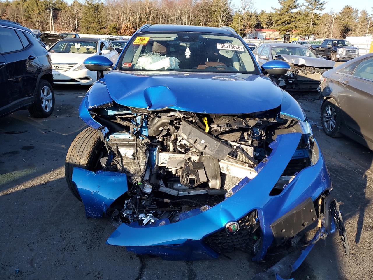 2019 Alfa Romeo Stelvio VIN ZASPAKBN1K7C51238 Copart auction photo, front end / minor dent/scratches damage thumbnail 5