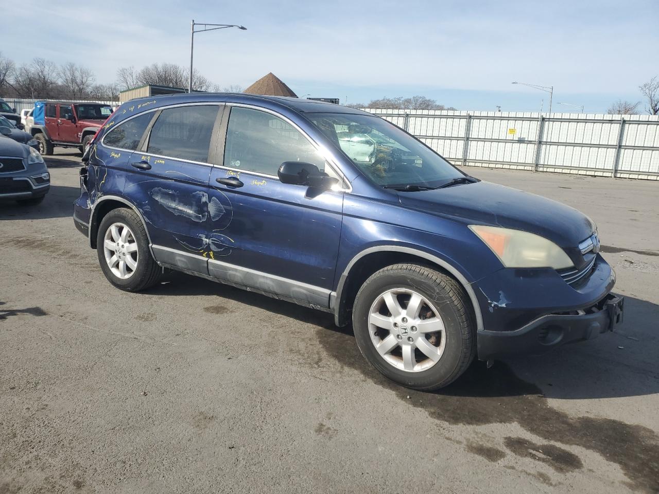 2008 Honda CR-V VIN 5J6RE48568L013145 Copart auction photo, front end / side damage thumbnail 4