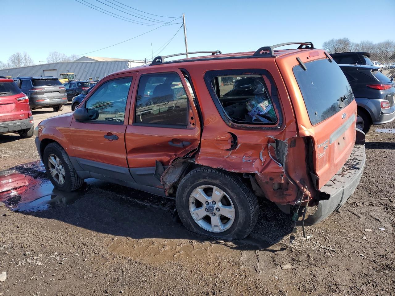 2007 Ford Escape VIN 1FMYU03107KA26393 Copart auction photo, rear end / side damage thumbnail 2