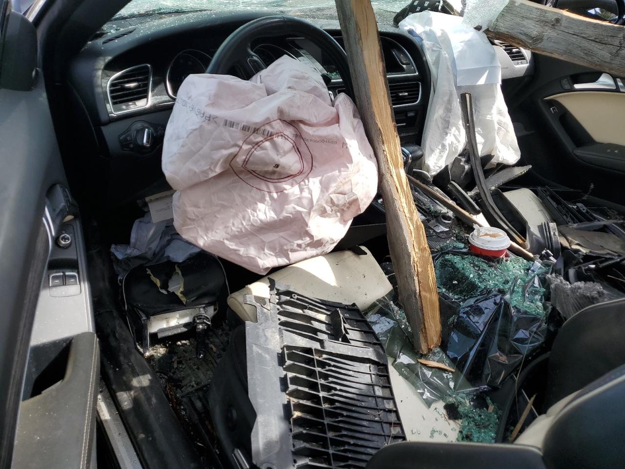 2014 Audi A5 VIN WAUMFBFR6EA034377 Copart auction photo, front end / top/roof damage thumbnail 8