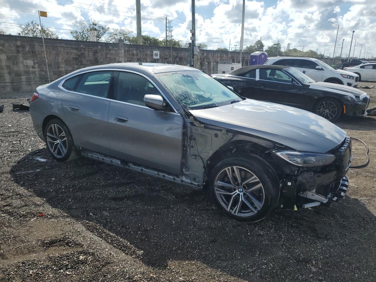 2024 BMW 4er VIN WBA63AV01RFT29748 Copart auction photo, front end / side damage thumbnail 4