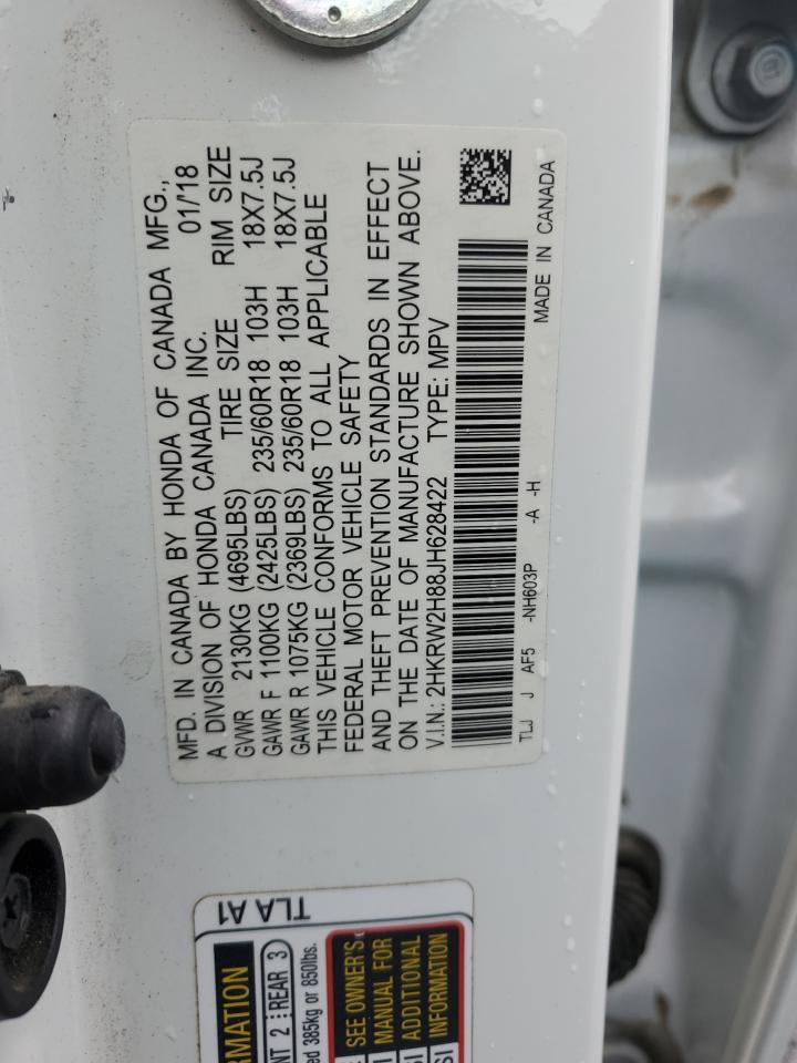 2018 Honda CR-V VIN 2HKRW2H88JH628422 Copart auction photo, rollover damage thumbnail 12