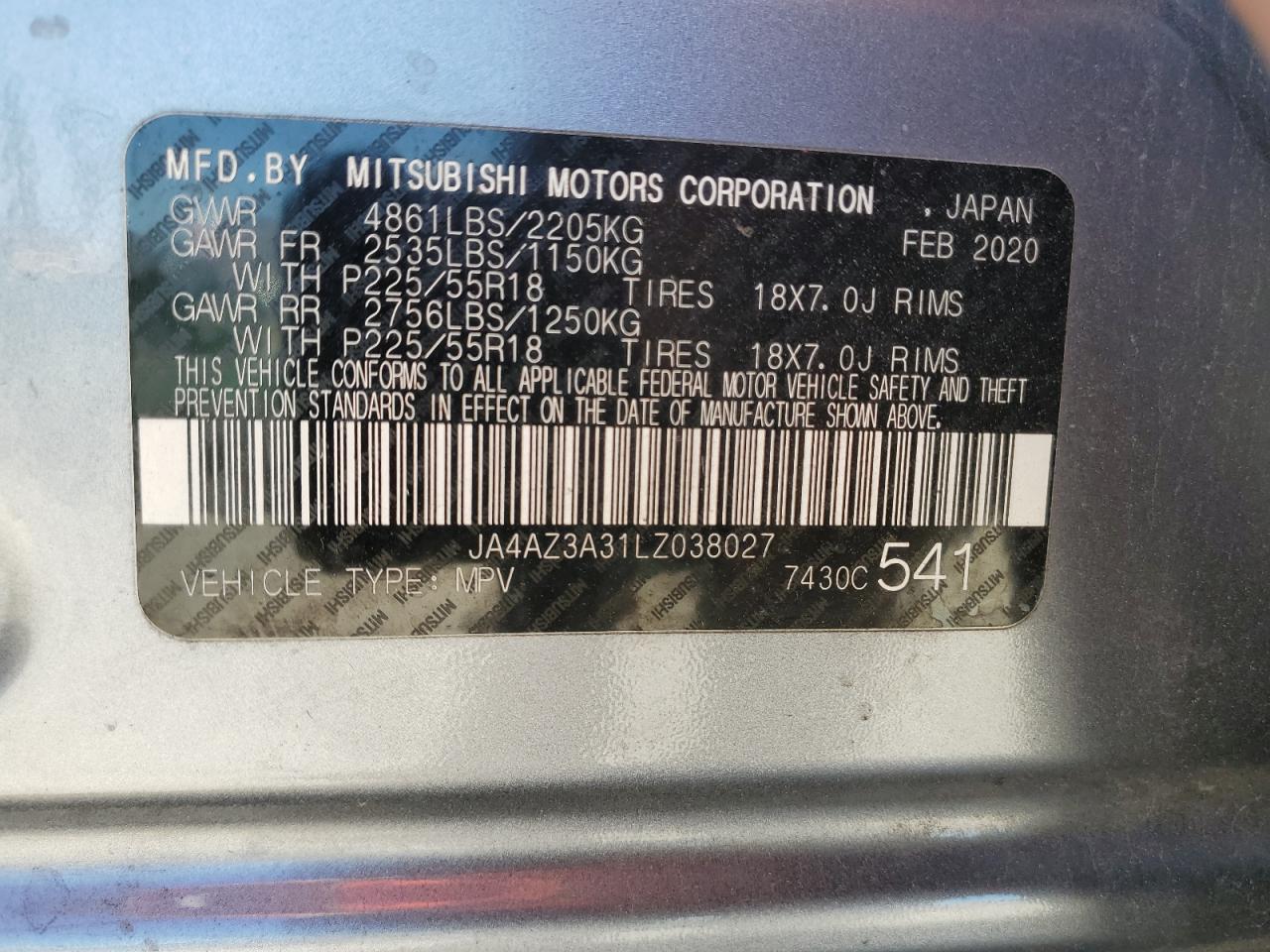 2020 Mitsubishi Outlander VIN JA4AZ3A31LZ038027 Copart auction photo, all over damage thumbnail 16