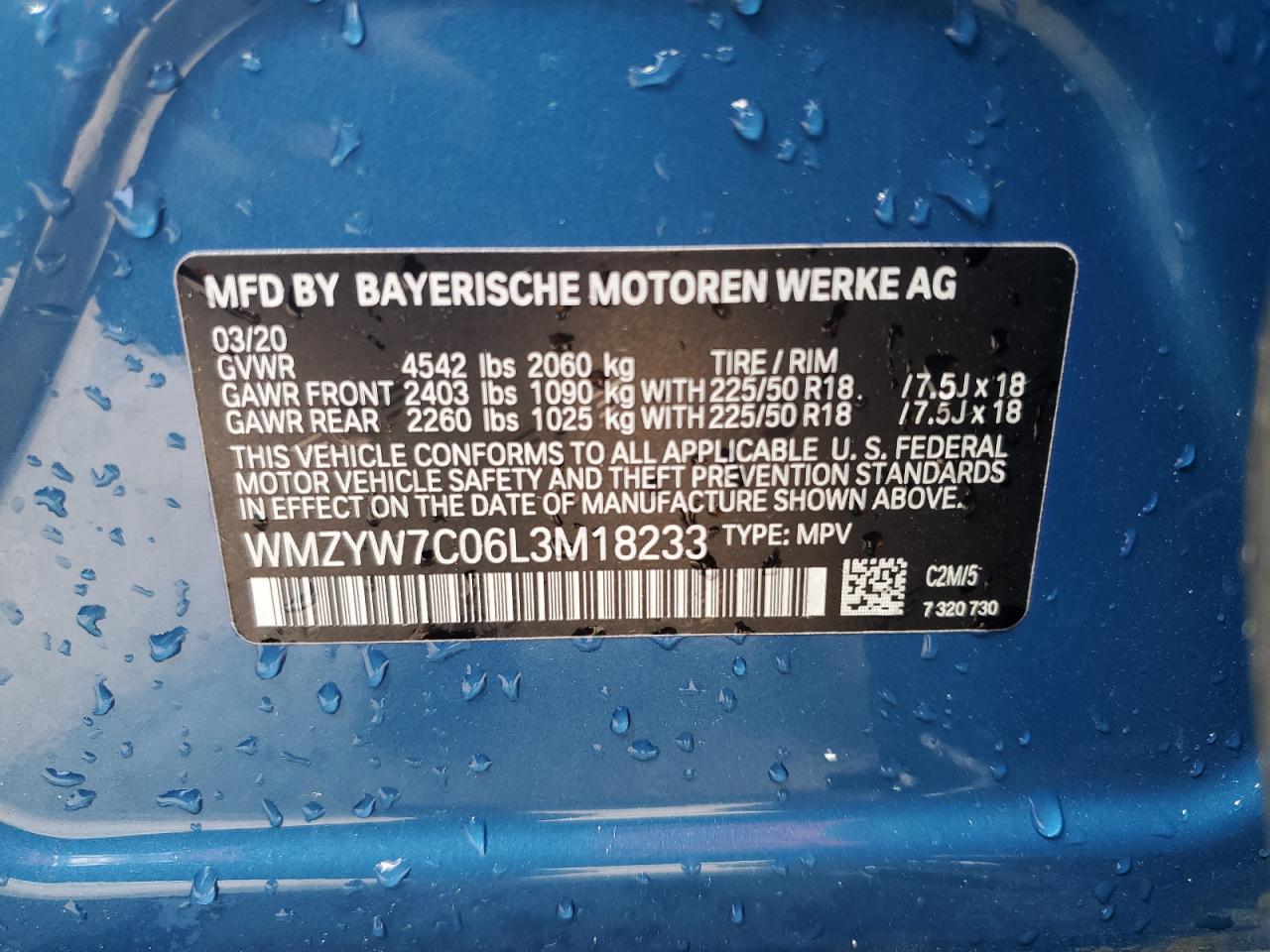 2020 MINI Cooper VIN WMZYW7C06L3M18233 Copart auction photo, rear end damage thumbnail 13