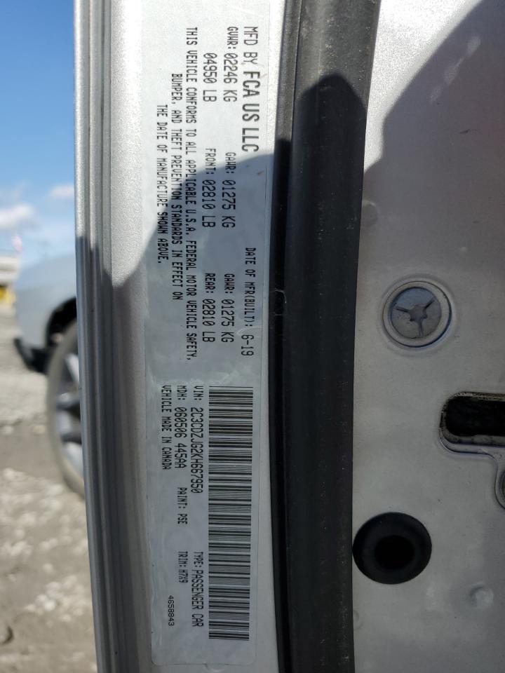 2019 Dodge Challenger VIN 2C3CDZJG2KH667950 Copart auction photo, front end / rear end damage thumbnail 13