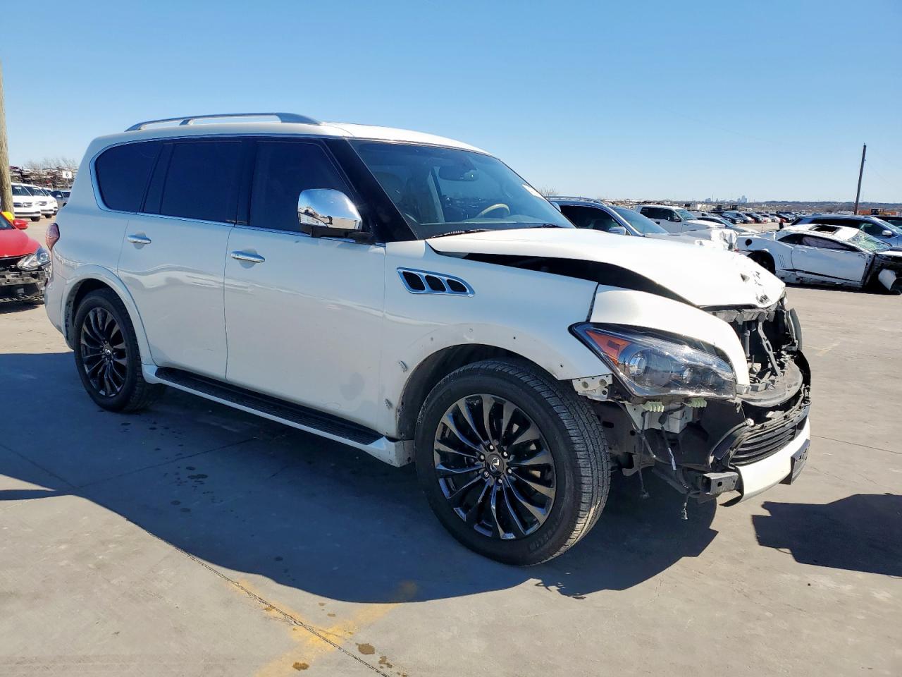 2012 Infiniti QX56 VIN JN8AZ2NF1C9519856 Copart auction photo, front end damage thumbnail 4