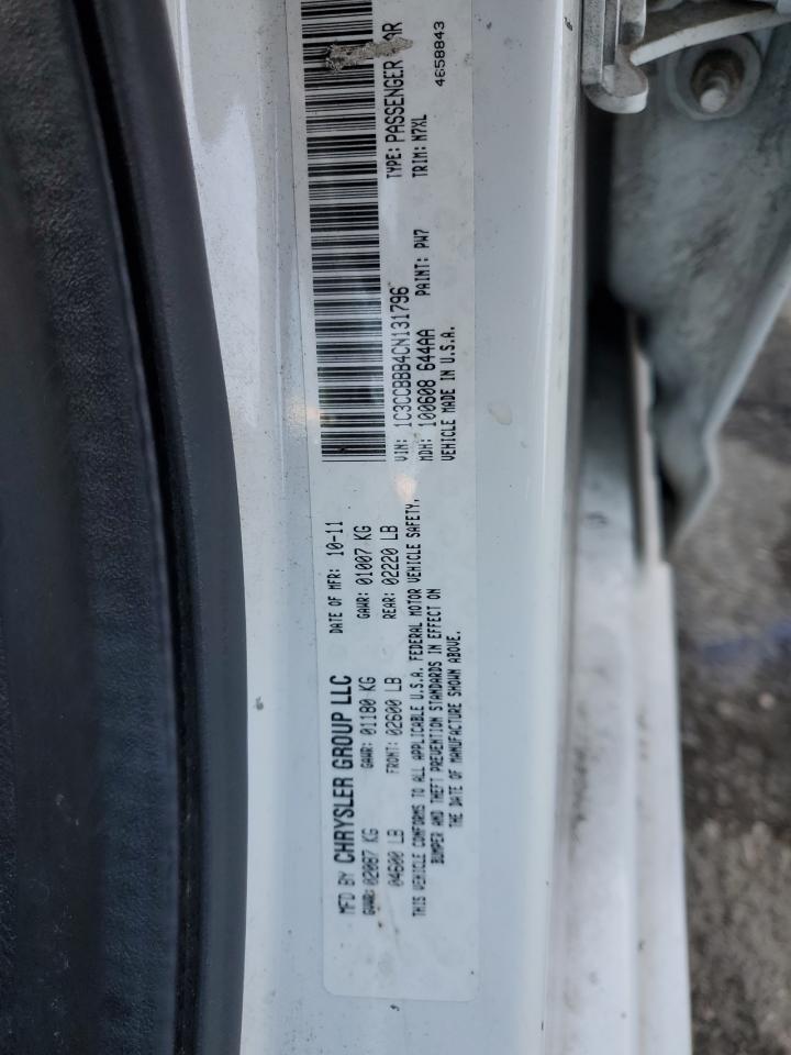 2012 Chrysler 200 VIN 1C3CCBBB4CN131796 Copart auction photo, minor dent/scratches damage thumbnail 12