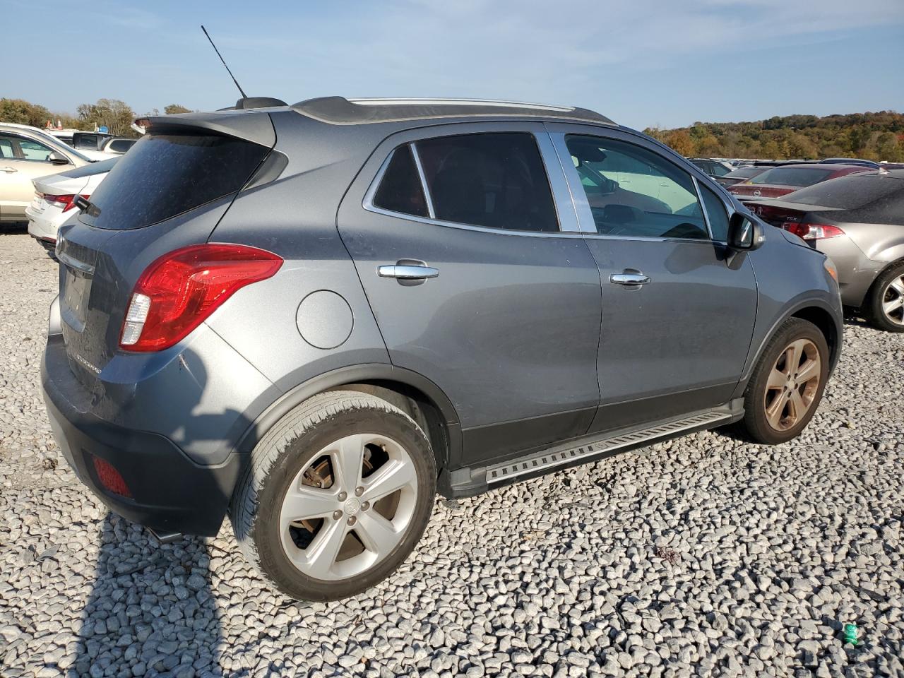 2015 Buick Encore VIN KL4CJASBXFB162384 Copart auction photo, front end / side damage thumbnail 3