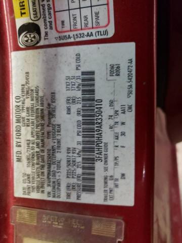 2010 Ford Fusion VIN 3FAHP0HA9AR350410 Copart auction photo, front end damage thumbnail 12
