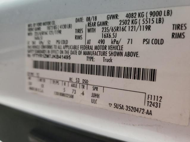 2018 Ford Transit VIN 1FTYR1ZM7JKB41495 Copart auction photo, front end / minor dent/scratches damage thumbnail 13