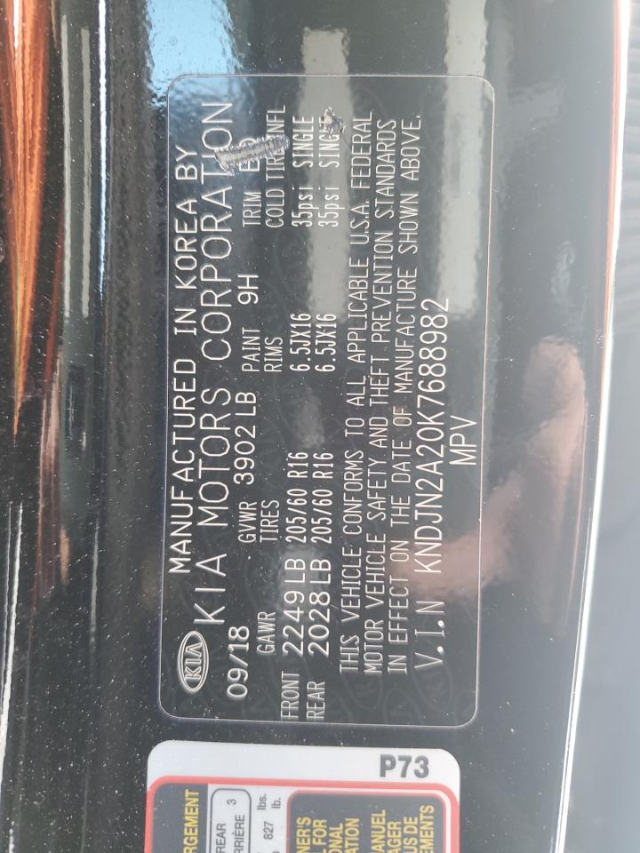 2019 KIA Soul VIN KNDJN2A20K7688982 Copart auction photo, front end damage thumbnail 12