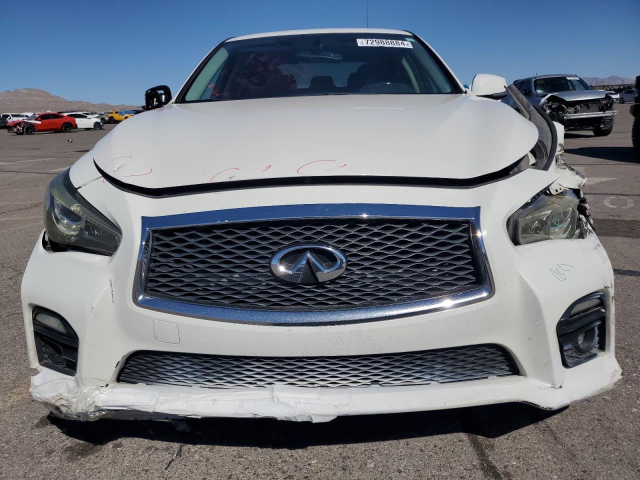 2015 Infiniti Q50 VIN JN1BV7APXFM354238 Copart auction photo, front end / rear end damage thumbnail 5