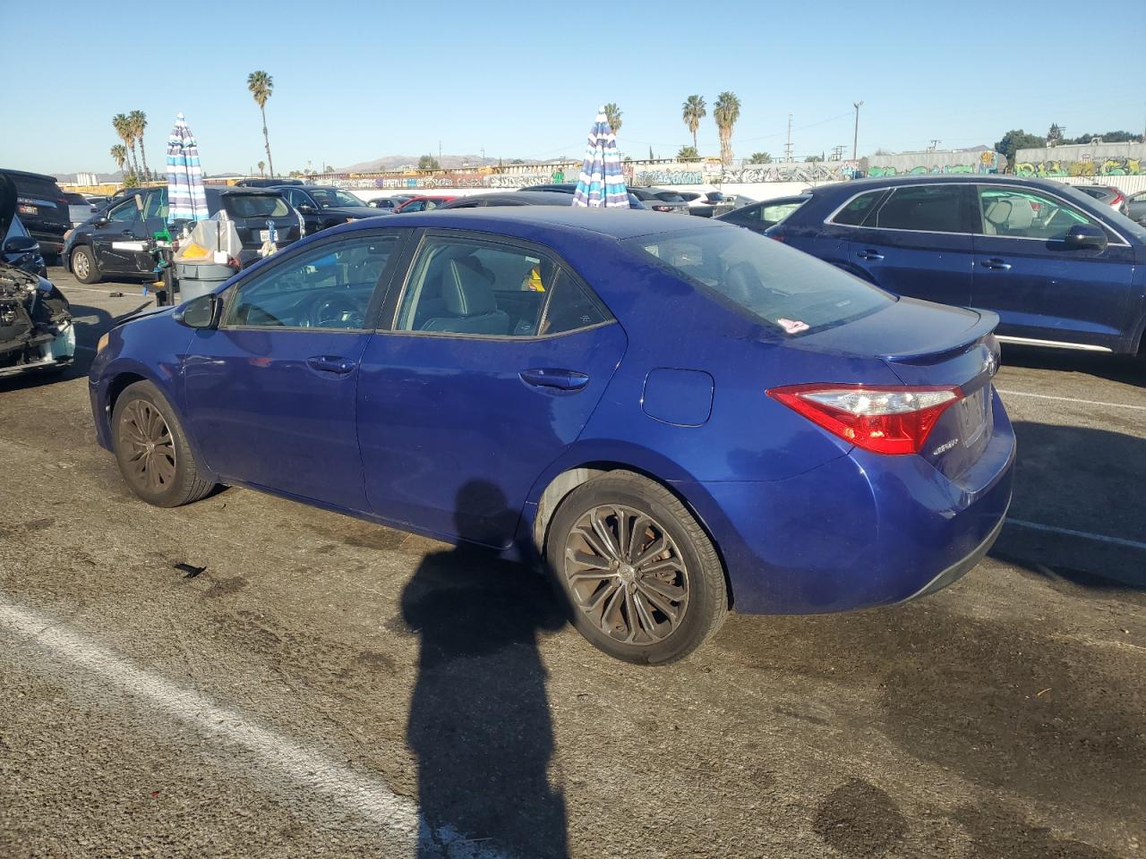 2015 Toyota Corolla VIN 5YFBURHEXFP222237 Copart auction photo, side damage thumbnail 2