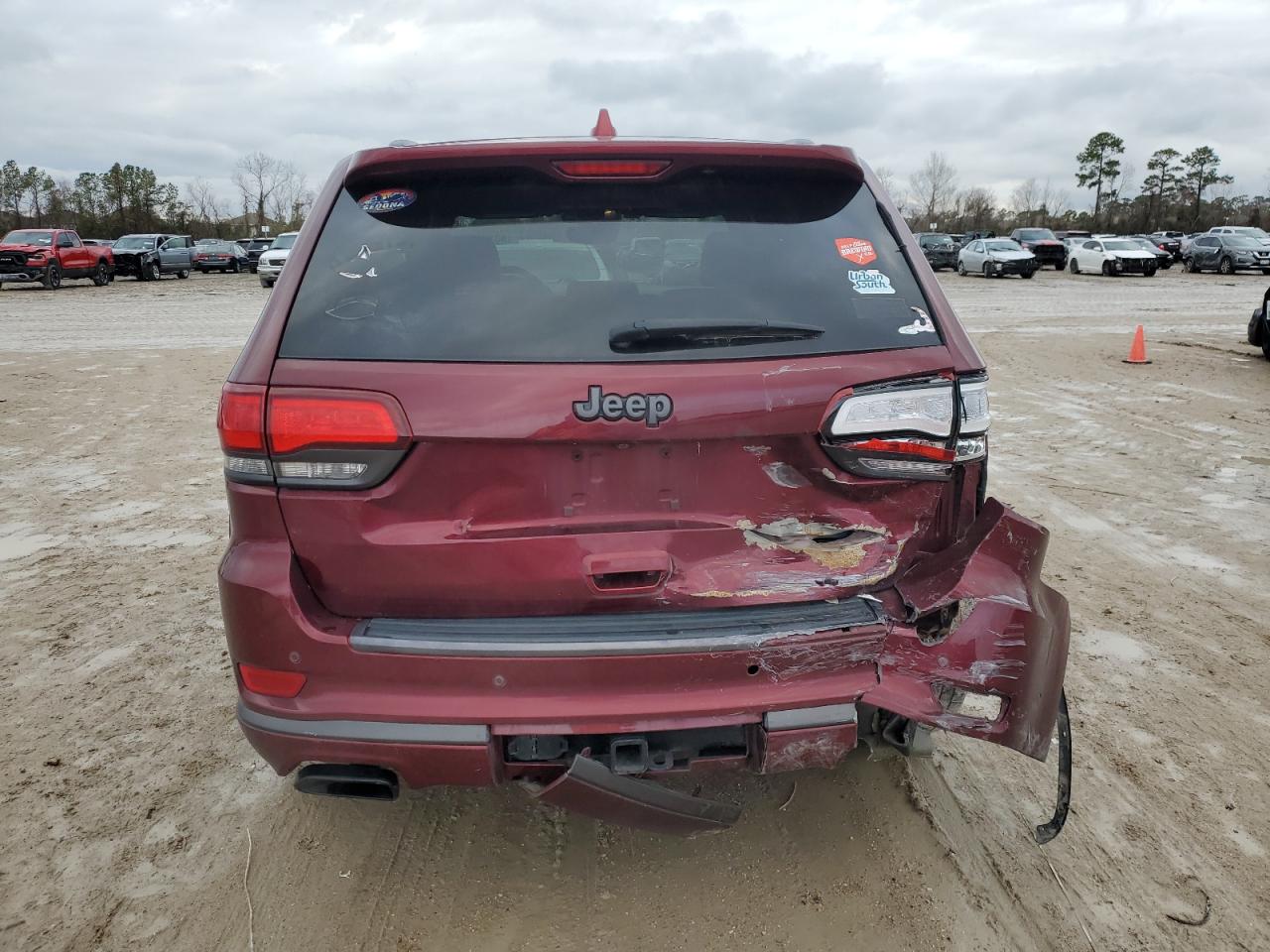 2018 Jeep Grand Cherokee VIN 1C4RJECG1JC125874 Copart auction photo, rear end / side damage thumbnail 6