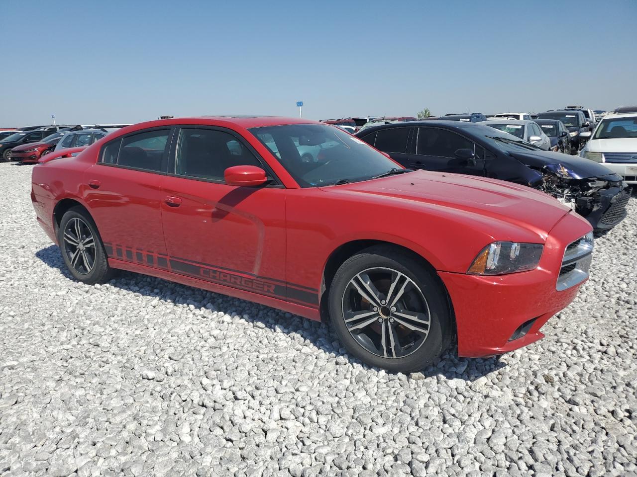 2014 Dodge Charger VIN 2C3CDXJG2EH163021 Copart auction photo, front end / hail damage thumbnail 4