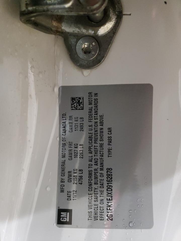 2013 Chevrolet Camaro VIN 2G1FK1EJXD9162878 Copart auction photo, side / front end damage thumbnail 12