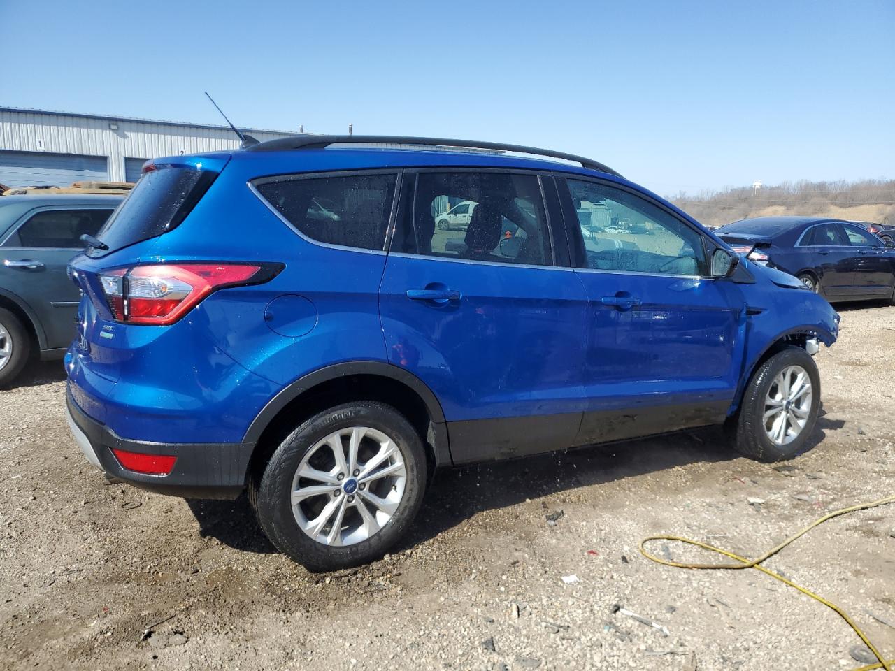 2018 Ford Escape VIN 1FMCU0HD8JUD36123 Copart auction photo, front end / side damage thumbnail 3