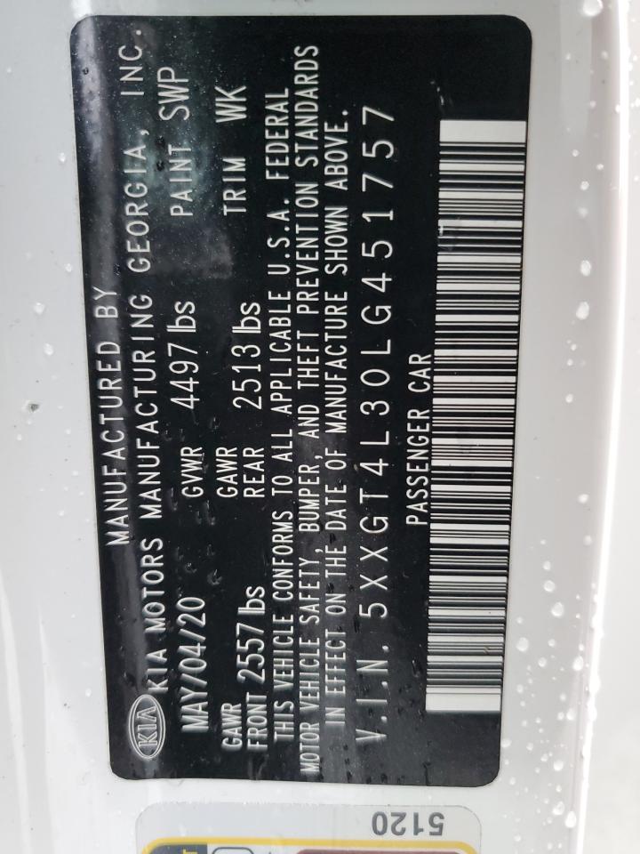2020 KIA Optima VIN 5XXGT4L30LG451757 Copart auction photo, mechanical / minor dent/scratches damage thumbnail 14
