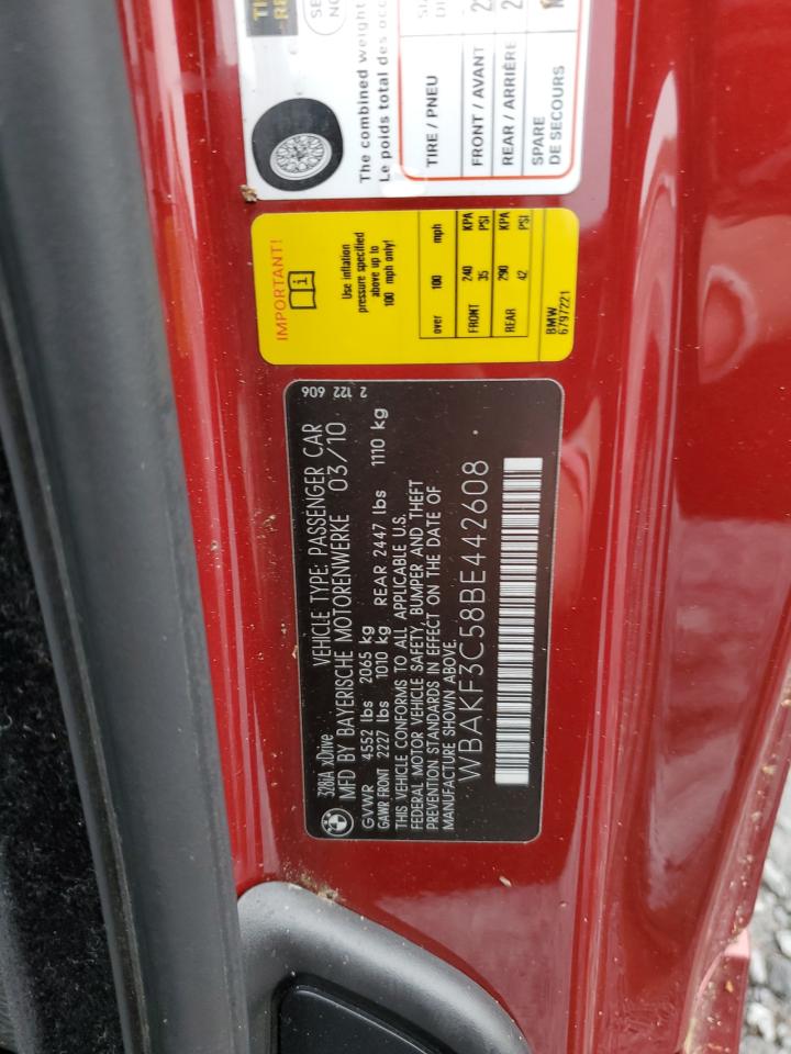 2011 BMW 3er VIN WBAKF3C58BE442608 Copart auction photo, front end damage thumbnail 14