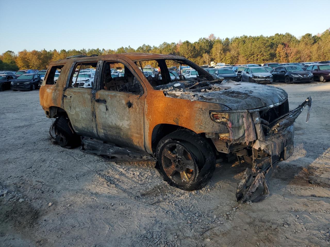 2016 Chevrolet Tahoe VIN 1GNSKCKC9GR268909 Copart auction photo, burn damage thumbnail 4