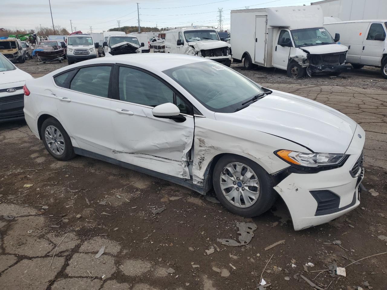 2020 Ford Fusion VIN 3FA6P0G73LR125321 Copart auction photo, side / front end damage thumbnail 4