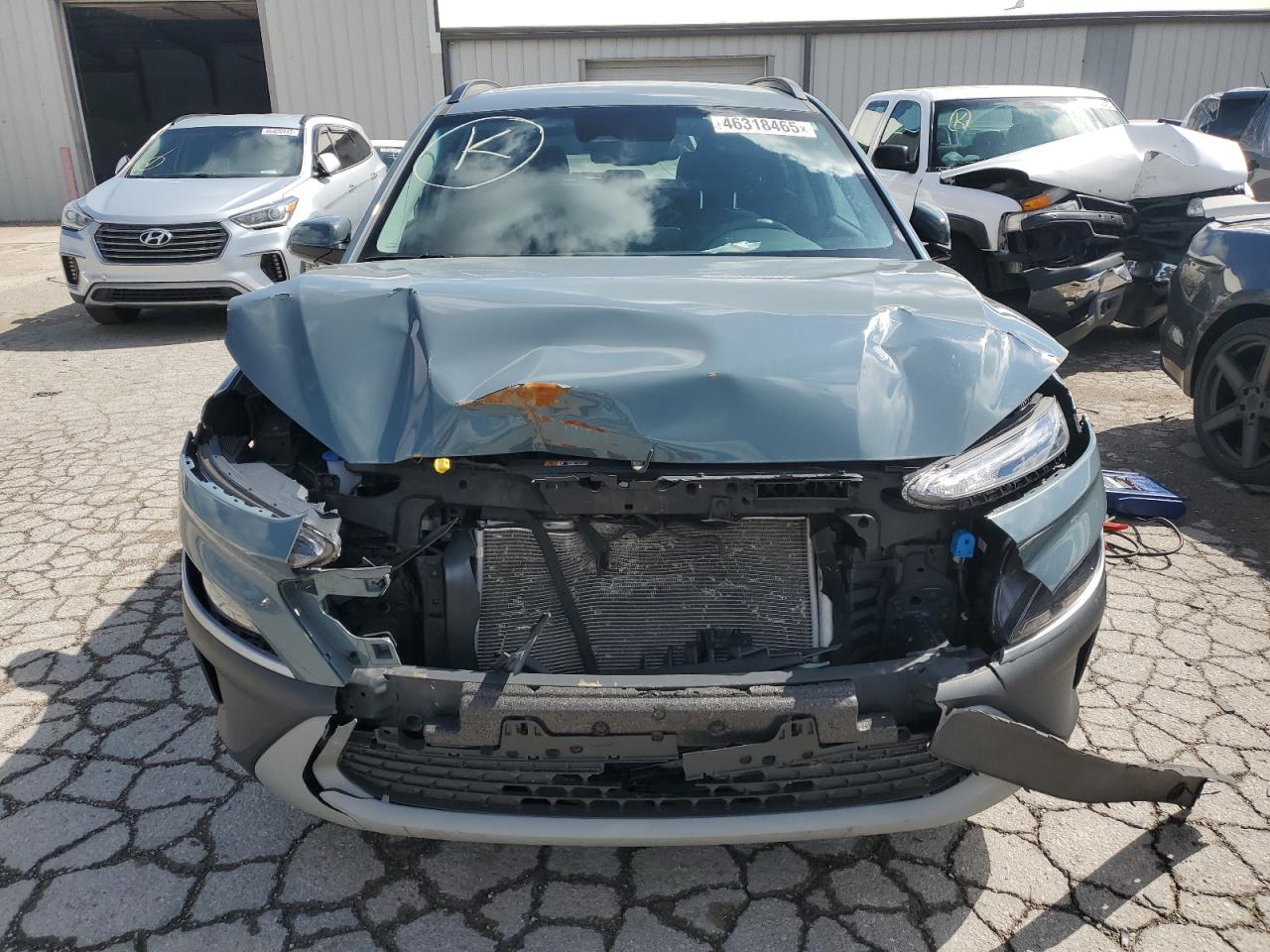 2022 Hyundai Kona VIN KM8K6CAB6NU828820 Copart auction photo, front end / mechanical damage thumbnail 5