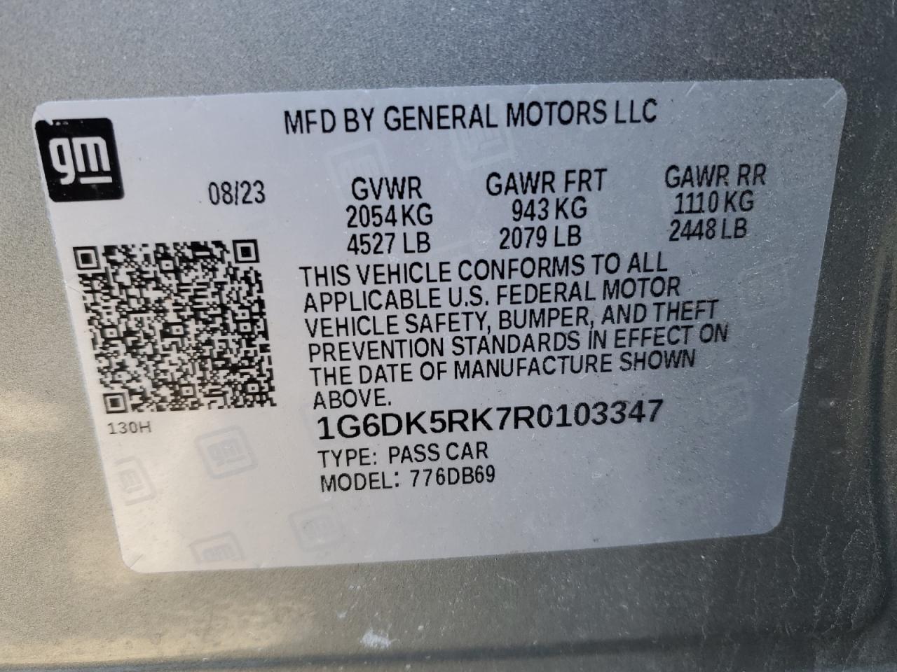 2024 Cadillac CT4 VIN 1G6DK5RK7R0103347 Copart auction photo, rear end / side damage thumbnail 12