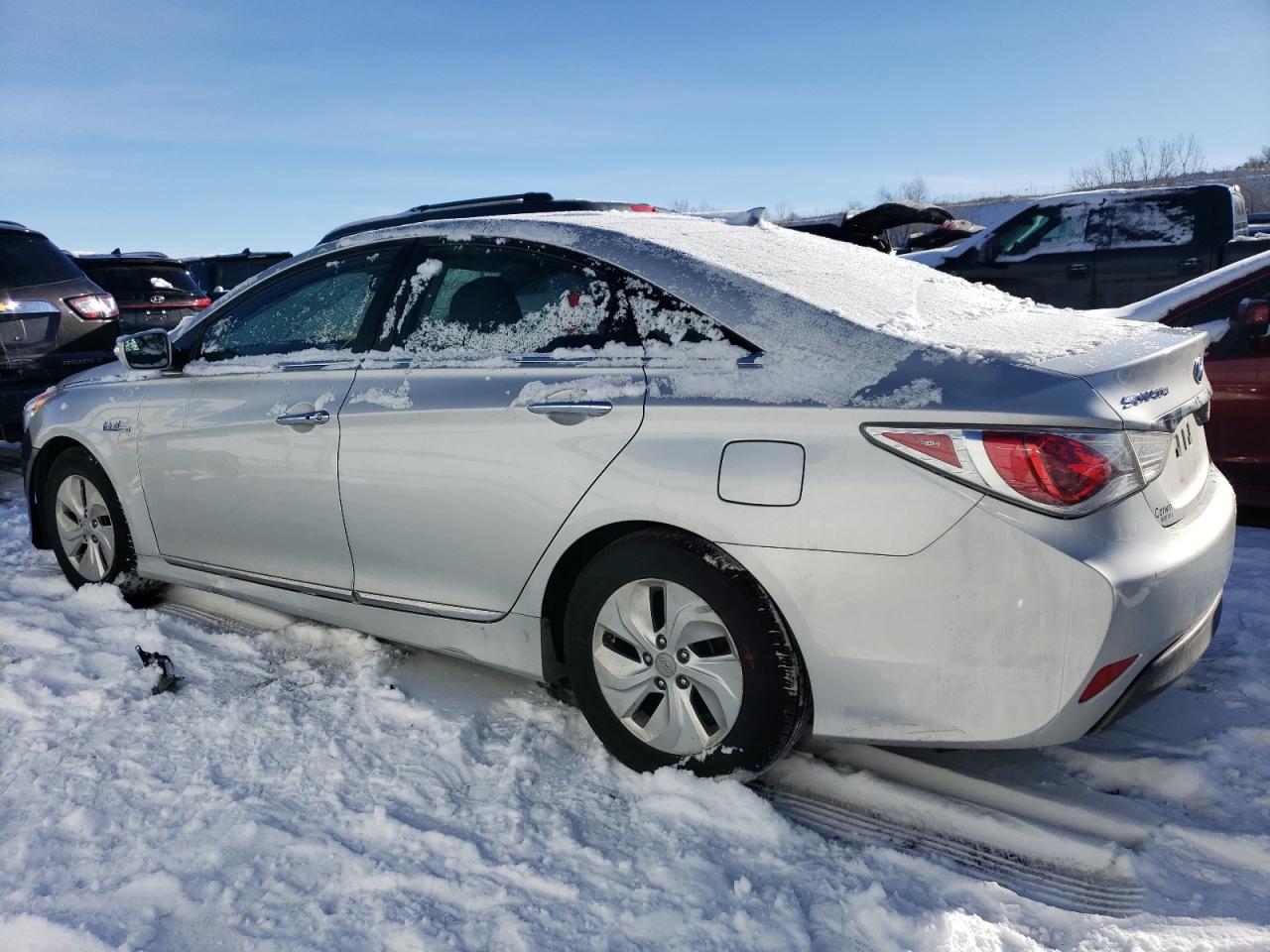 2015 Hyundai Sonata VIN KMHEC4A42FA133864 Copart auction photo, front end / rear end damage thumbnail 2