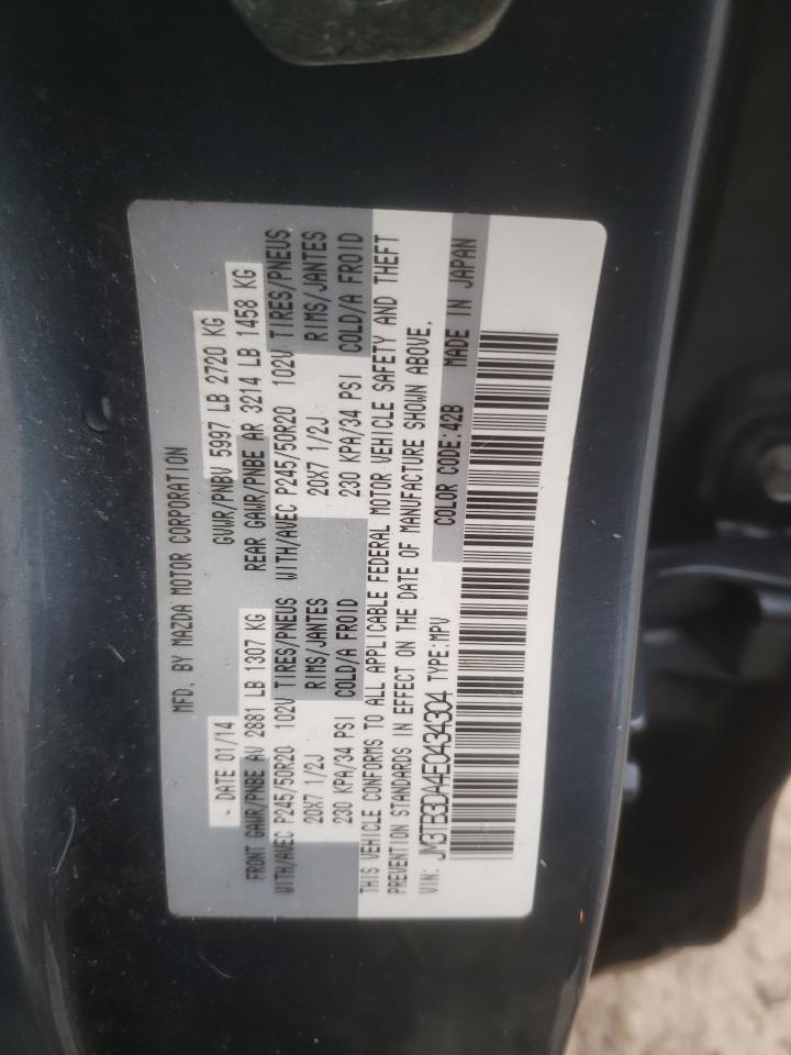2014 Mazda CX-9 VIN JM3TB3DA4E0434304 Copart auction photo, front end damage thumbnail 14