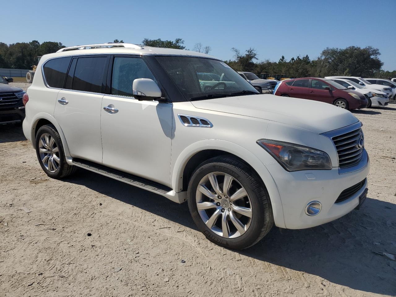 2011 Infiniti QX56 VIN JN8AZ2NE2B9003057 Copart auction photo, side / rear end damage thumbnail 4