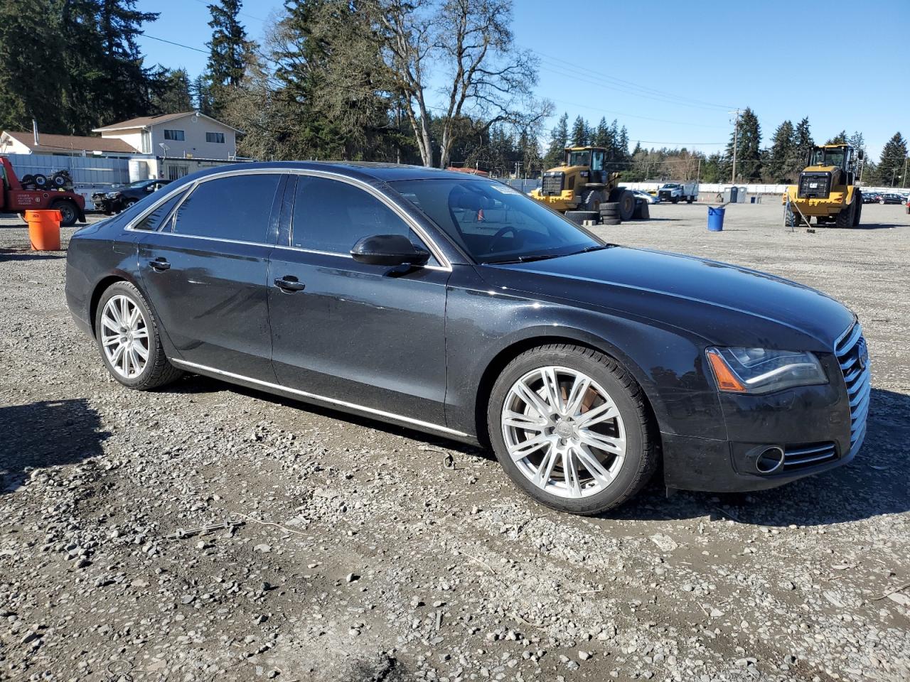 2013 Audi A8 VIN WAUR2AFD4DN010442 Copart auction photo, side / rear end damage thumbnail 4