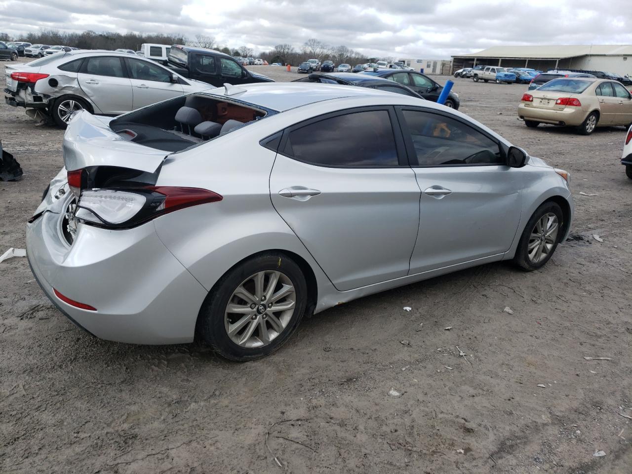 2014 Hyundai Elantra VIN KMHDH4AE8EU181081 Copart auction photo, rear end / minor dent/scratches damage thumbnail 3