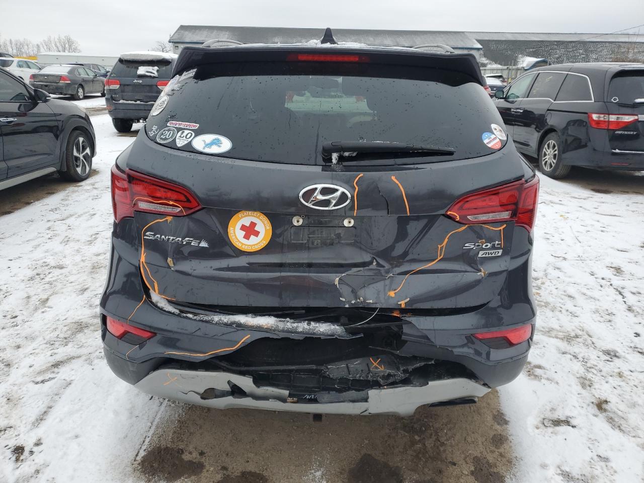 2017 Hyundai Santa Fe VIN 5XYZUDLB5HG471258 Copart auction photo, rear end / minor dent/scratches damage thumbnail 6