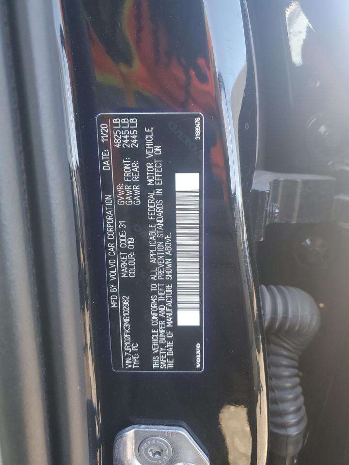 2021 Volvo S60 VIN 7JR102FK3MG102982 Copart auction photo, front end damage thumbnail 12
