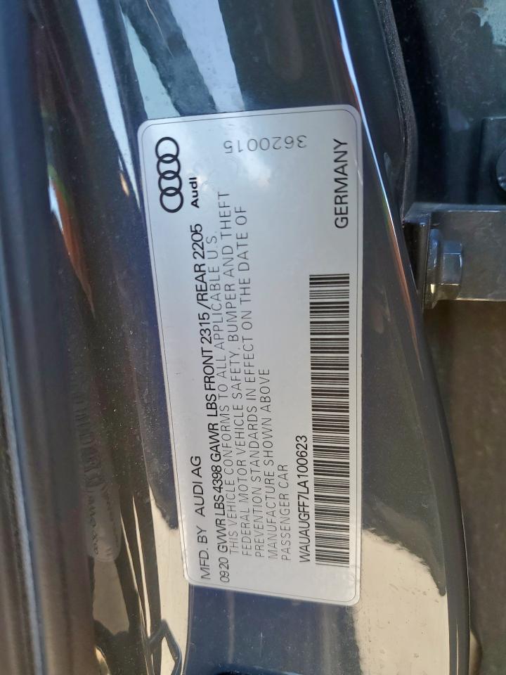 2020 Audi A3 VIN WAUAUGFF7LA100623 Copart auction photo, front end damage thumbnail 12