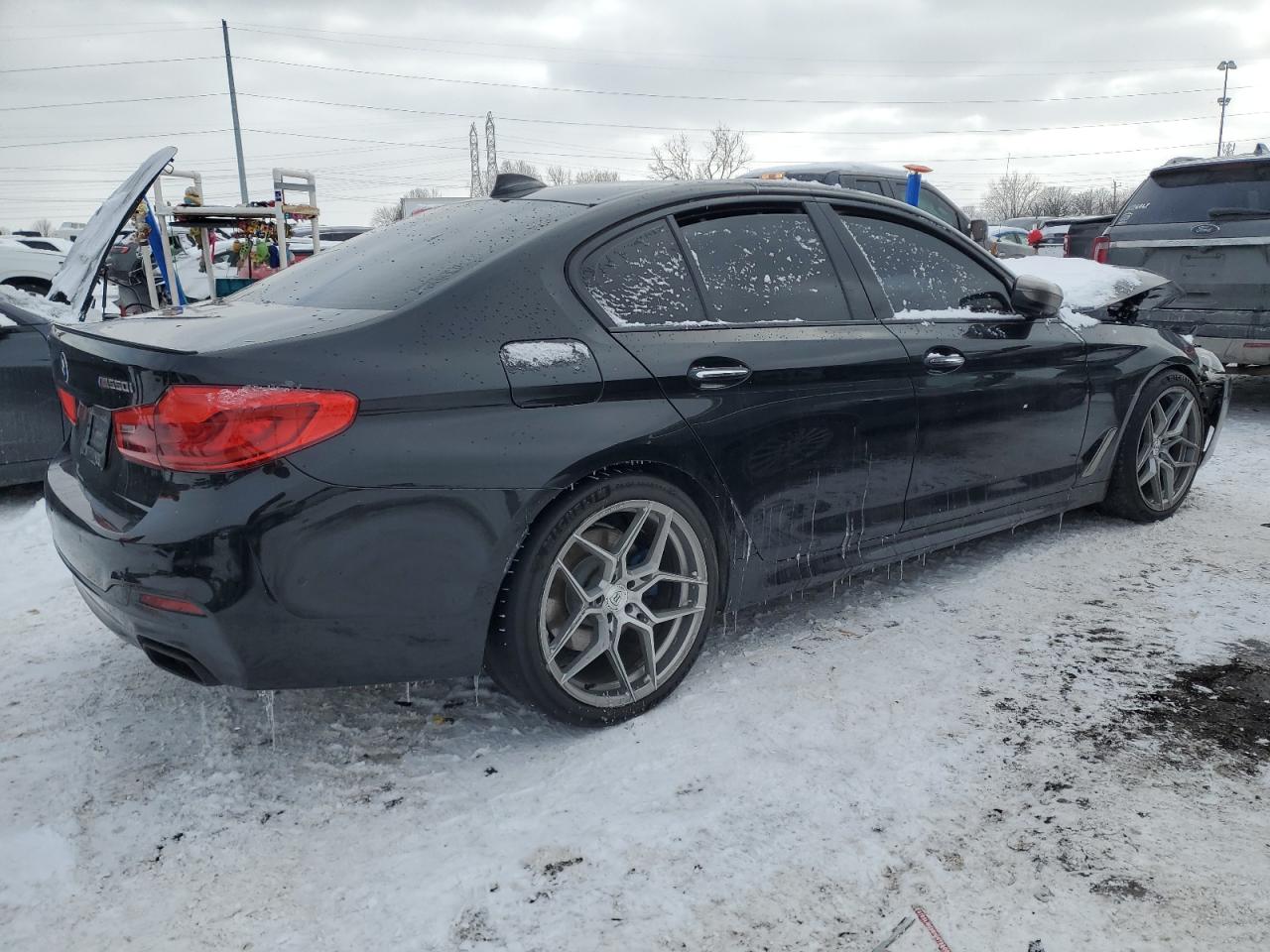 2018 BMW M5 VIN WBAJB9C59JB035830 Copart auction photo, front end damage thumbnail 3