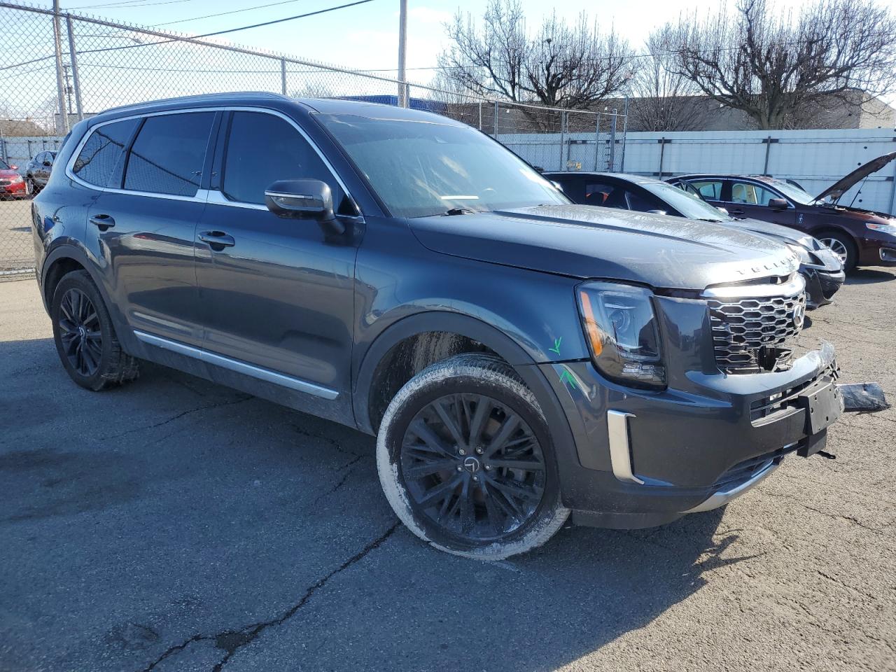 2020 KIA Telluride VIN 5XYP34HC6LG001907 Copart auction photo, front end / side damage thumbnail 4