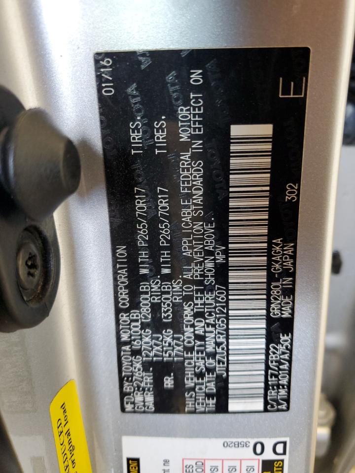 2016 Toyota 4Runner VIN JTEZU5JR7G5121607 Copart auction photo, front end / minor dent/scratches damage thumbnail 13