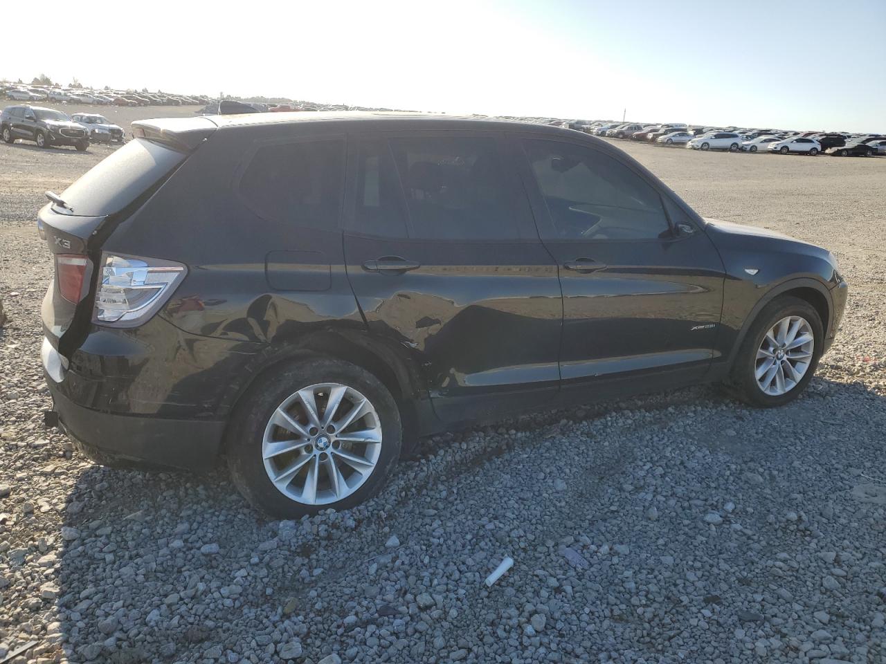 2014 BMW X3 VIN 5UXWX9C52E0D24299 Copart auction photo, side / rear end damage thumbnail 3