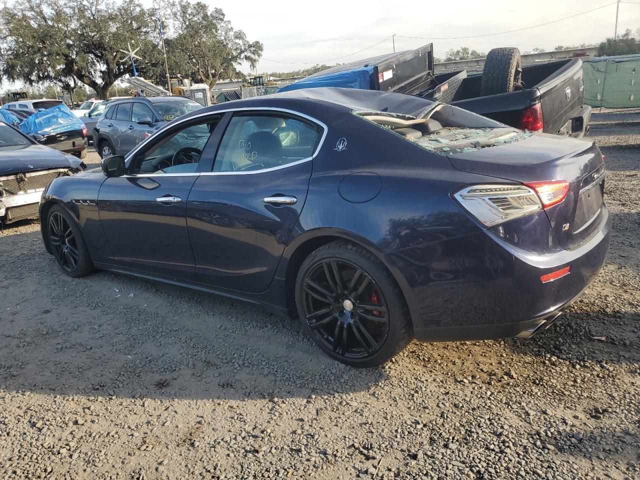 2016 Maserati Ghibli VIN ZAM57RTA5G1165312 Copart auction photo, top/roof / front end damage thumbnail 2