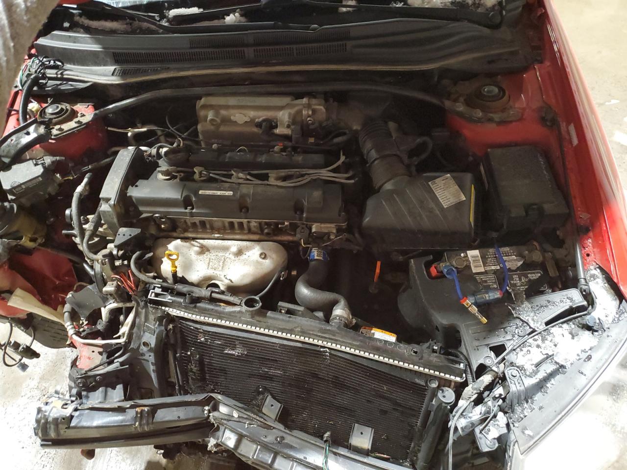 2007 KIA Spectra VIN KNAFE161975004589 Copart auction photo, front end damage thumbnail 12