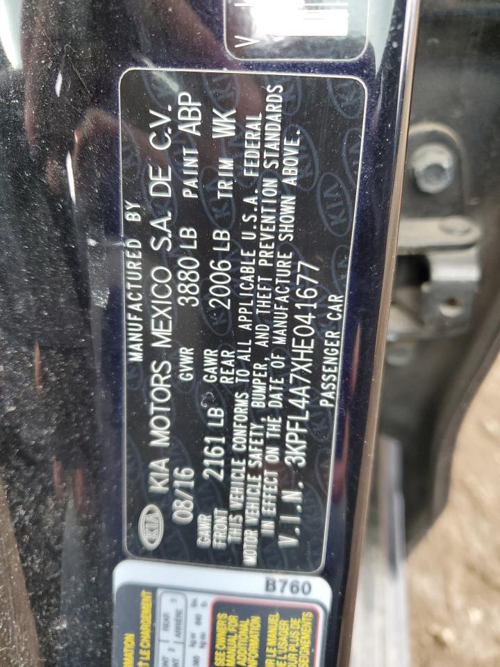 2017 KIA Forte VIN 3KPFL4A7XHE041677 Copart auction photo, front end damage thumbnail 12