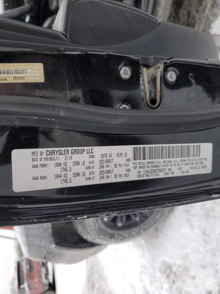 2014 Jeep Compass VIN 1C4NJDEB3ED760377 Copart auction photo, side / front end damage thumbnail 15