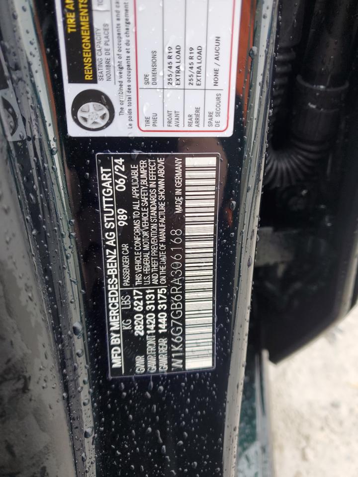 2024 Mercedes-Benz S-klasse VIN W1K6G7GB6RA306168 Copart auction photo, front end / undercarriage damage thumbnail 13