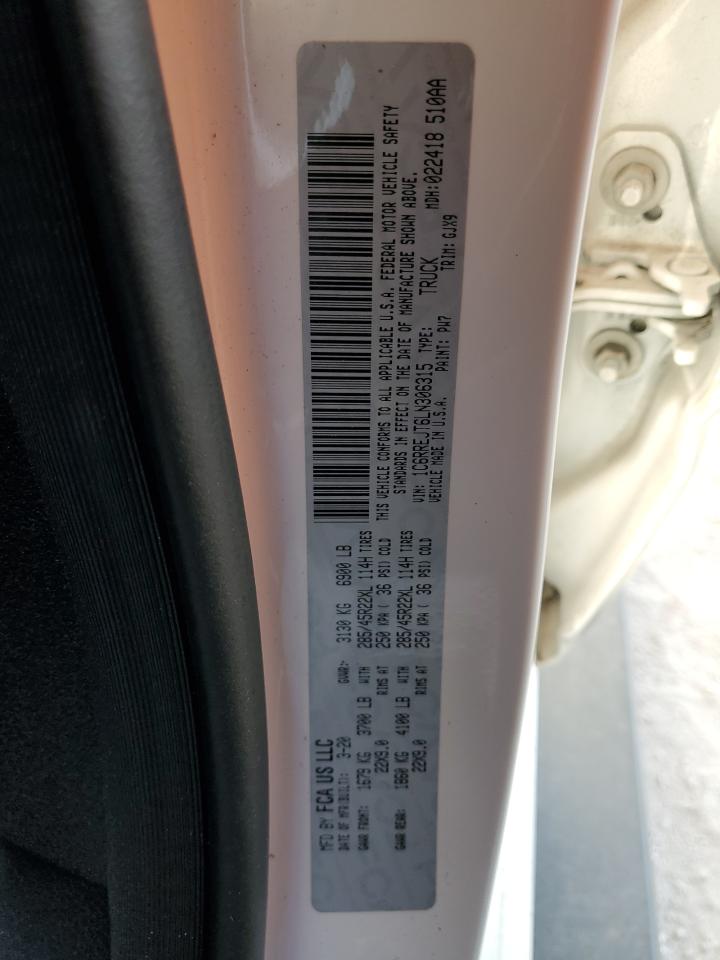 2020 RAM 1500 VIN 1C6RREJT6LN306315 Copart auction photo, front end damage thumbnail 12