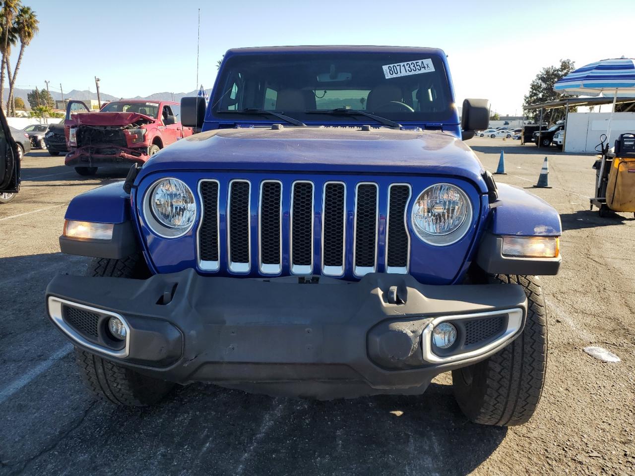 2020 Jeep Wrangler VIN 1C4HJXEG1LW233952 Copart auction photo, front end / minor dent/scratches damage thumbnail 5
